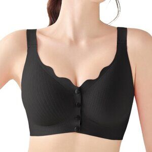 NWT Gailife Deep V Bra with Bra Extender Size XXL Black Wireless